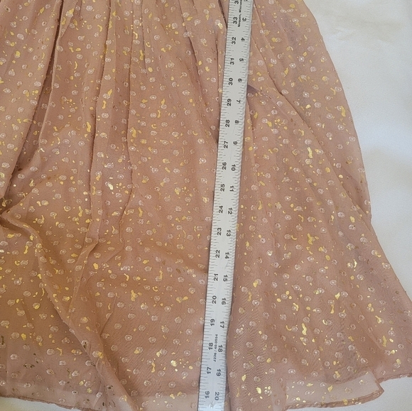 STORIA Gold Flaked Embroidered Dots Baby Doll Mini Dress Small - Picture 6 of 10